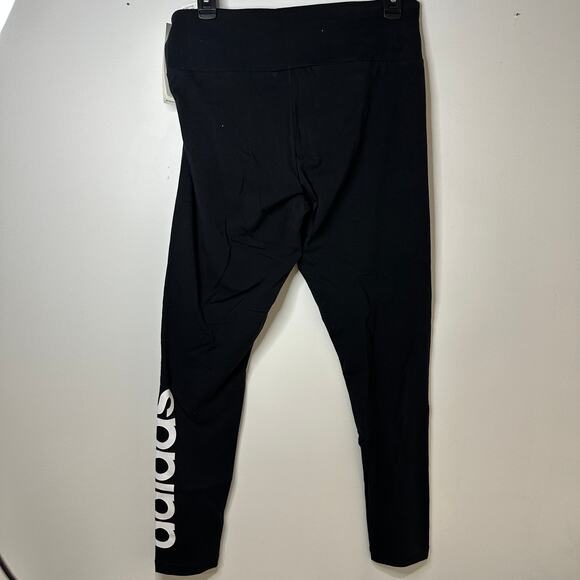 New with Tags! Black ADIDAS Logo Leggings Pants Size Large L - Picture 2 of 6